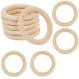 10 PCS 75mm Unfinished Wooden Rings for Craft, 3 Inch Nature Solid Wood for DIY Crafts Without Paint, Macrame Rings for Pendant and Connectors Jewelry Making PONGJA