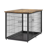 VEVOR 38" Dog Crate Furniture, Dog Kennel Furniture with Double Doors, 2-in-1 Decorative Wooden Dog Crate with Removable Tray, Dog Crate End Table Hold up to 70 lbs for Small, Medium Dogs Brown VEVOR