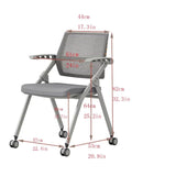 10 Pack Ergonomic Stackable Conference Room Paddle Chairs with Wheels and Arms for Meeting, Conference, Reception, Training Room Home Office Desk Folding Chairs Shenairx