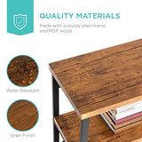 Best Choice Products Large Console Table, 3-Tier 55in Rustic, Industrial Sofa Table Storage for Living Room, Entryway, Foyer, Hallway w/EVA Non-Scratch Feet, Steel Frame - Brown Best Choice Products