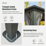 Domi Hardtop Gazebos 12x12FT, Aluminum Metal Gazebo with Galvanized Steel Double Roof Canopy, Curtain and Netting, Permanent Gazebo Pavilion for Patio, Backyard, Deck and Lawn, Grey domi outdoor living