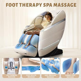 HealthRelife 4D Massage Chair Full Body, 166° Flexible Track, 18 Modes, 11 Techniques, 36 Airbag Massage, with Yoga Stretch, Foot Massage, Zero Gravity Massage Recliner（Beige） HealthRelife