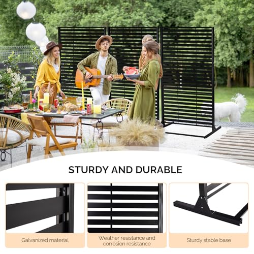 VINGLI Privacy Screen，72" x 49" Outdoor Privacy Screen Freestanding，Room/Garden Divider for Pool Shade, Porch, Patio, Balcony and Indoor VINGLI
