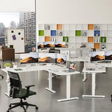 Homall L Shaped Standing Desk Adjustable Height, Electric Corner Standing Desk, Sit Stand Computer Table with Memory Controller for Home (White, 55 Inch) Homall