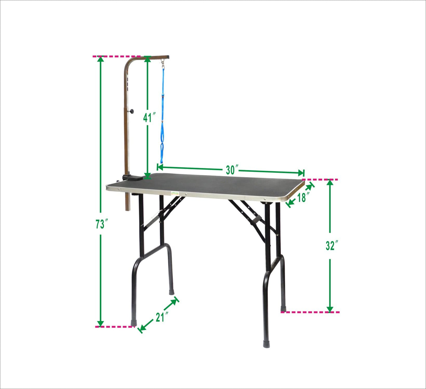 Go Pet Club - 30 Inch Dog Grooming Table - Pet Grooming Table - Foldable, Adjustable Arm, Portable, Non-Slip Grooming Table for Dogs at Home - Black - WoodArtSupply