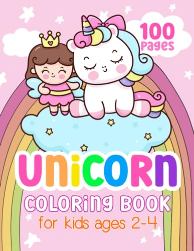 Unicorn Coloring Book: Easy Coloring Book for Kids Ages 2-4, 100 Magical Coloring Pages for Girls (8.5 x 11 | 100 Pages | US Edition) WoodArtSupply