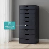 Slim Tall 9-Drawer File Cabinet for Small Offices – Narrow Office Storage Cabinet for Home Office, Modern Office File Cabinet Organizer for cosmetics, books. Naomi Home