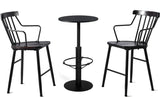 Diwhy Industrial Pub Table 23.6" Iron Round Desktop 37.4" Height Cast Iron Bar Table Black Diwhy