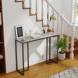 W:39.4xD:11.81xH:30.90 inch Console Table Entryway Accent Table Behind Sofa Table Black Metal Frame with Emerald White Top Generic
