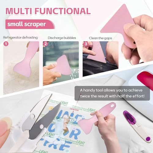 DNSGOOR 4" x 8"Heat Press Mat Silicone with Heat Resistant Tape Scrapers,0.12 Inch Thick Washable Double Sided Heat Press Pad for Vinyl Ironing Insulation Transfer Crafting Sublimation Projects DNSGOOR