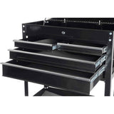 JEGS Rolling Tool Box Cart with Drawers - 4 Ball-Bearing Glided Drawers - 16-Gauge Steel - 580 LBS Total Capacity - Black Powder Coat Finish Toolbox on Wheels JEGS