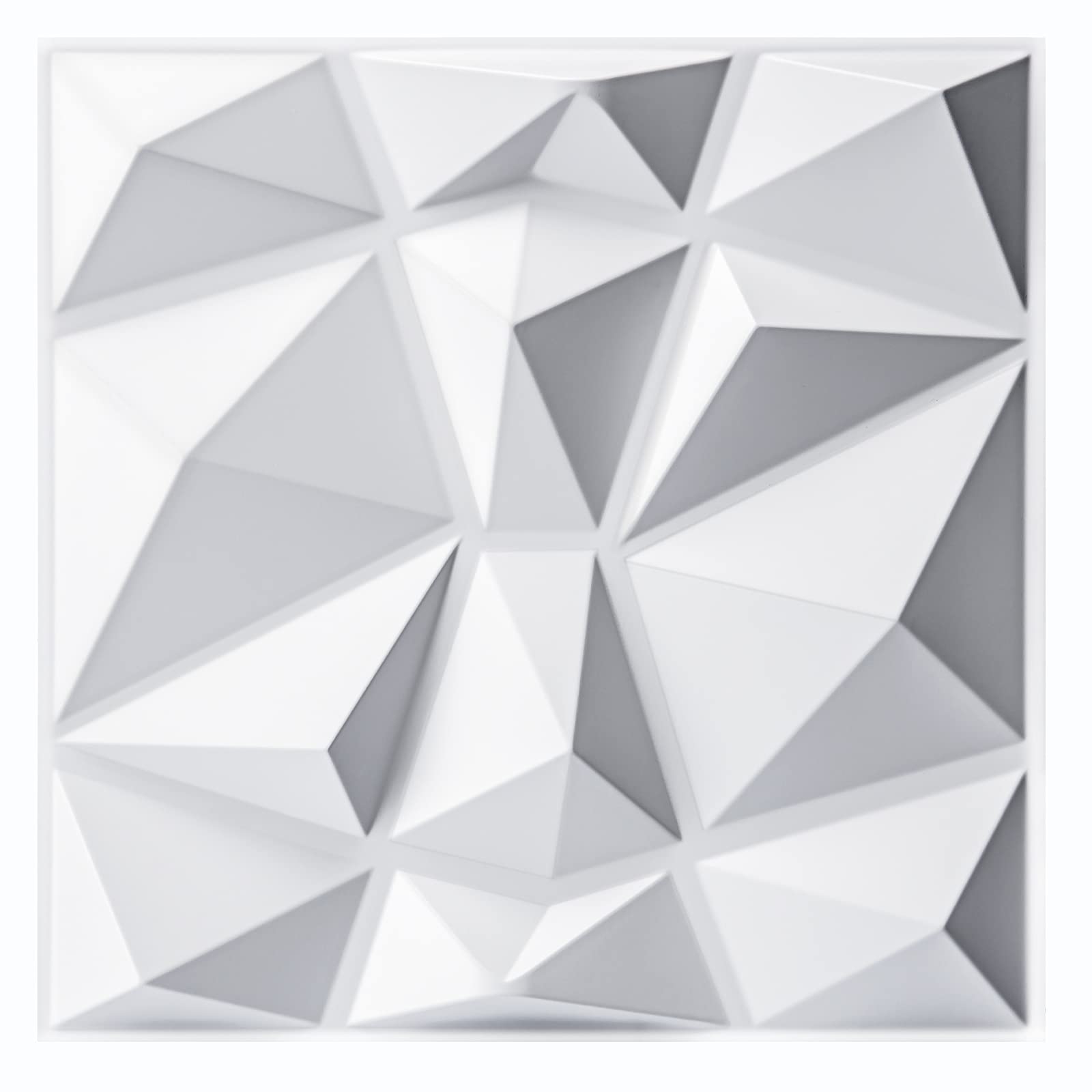 Art3d Decorative 3D Wall Panels in Diamond Design, 12"x12" Matt White (33 Pack) - WoodArtSupply