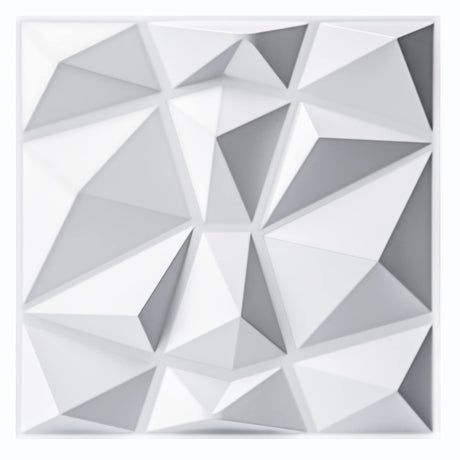 Art3d Decorative 3D Wall Panels in Diamond Design, 12"x12" Matt White (33 Pack) Art3d