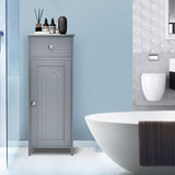 GOFLAME Freestanding Grey Bathroom Storage Cabinet with Large Drawer and Adjustable Shelves GOFLAME