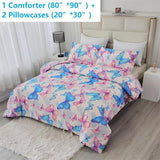 SDIII 3PCS Colorful Butterfly Comforter Set Full, Soft Microfiber Lightweight Full Butterfly Comforter, Butterflies Bedding for Girls Boys Kids Teens SDIII