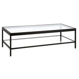 Henn&Hart 54" Wide Rectangular Rectangular Coffee Table in Blackened Bronze, Modern Rectangular Coffee Tables for living room, studio apartment essentials Henn&Hart