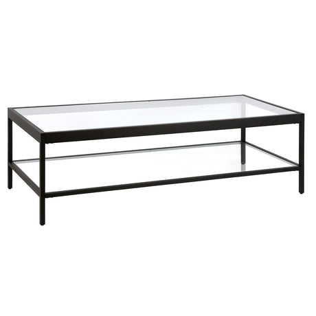 Henn&Hart 54" Wide Rectangular Rectangular Coffee Table in Blackened Bronze, Modern Rectangular Coffee Tables for living room, studio apartment essentials Henn&Hart