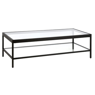 Henn&Hart 54" Wide Rectangular Rectangular Coffee Table in Blackened Bronze, Modern Rectangular Coffee Tables for living room, studio apartment essentials