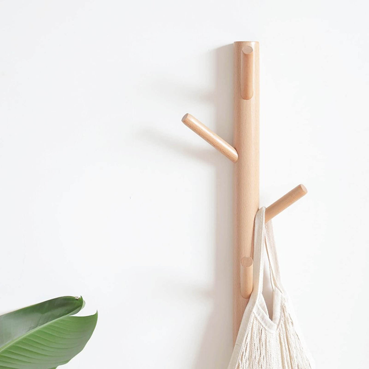 VAWNKUKN Coat Rack 2 pack-Wall Mounted Hat Rack Coat Hooks-Sturdy Wooden Coat Rack Stand-Entryway Hall Tree Coat Tree with Solid Base for Hat,Clothes,Purse,Scarves,Handbags,Umbrella(Nature) VAWNKUKN