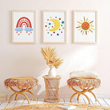Yinder 5 Set Starter Embroidery Kit for Beginners Boho Cross Stitch with Patterns Embroidery Hoops Instructions Floss Punch Needlepoint Kits Crafts DIY Adult Beginner Cross Stitch(Rainbow)