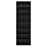 Zentrava Bookshelf, 71'' Tall Adjustable Bookcase, 8-Tier Bookshelves and Bookcases Floor Standing, Multi-Functional Double-Layer Storage Shelf for Home Office Living Room Bed Room (Black) Zentrava