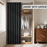 MIULEE 100% Blackout Room Divider Curtains, Extra Wide Ceiling Halloween Panel Sound Proof Thermal Privacy Drapes for Living Room Bedroom Sliding Door, Ceiling Track, W100 x L84 Inch, Black, 1 Panel MIULEE