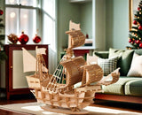 3D Wooden Pirate Ship Puzzle Kit for Adults – DIY Model Building Kit, Desk Decor & Gift for Men Women Ages 14+ Norsis Home and Garden