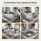 CUBENTE 78.8" Convertible Futon Sofa Bed,Corduroy Futon Couch with Storage Pocket,Folding Pull Out Sofa,No Assembly Boneless Couch for Living Room,Grey CUBENTE