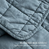EVERGRACEHOME 100% Cotton Box Stitch Quilt Bedding Set King Size 3 Pieces, Garment-Washed Lightweight Soft Cozy Coverlet, Oversized Quilted Bedspread Sets with 2 Shams for All Season, Midnight Blue EVERGRACEHOME