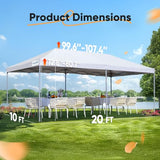 Quictent 10x20 FT Pop up Canopy Tent with Sidewalls, Easy Setup and Wheeled Bag for Outdoor Event Party Commercial Camping Markets and Instant Shelter Quictent
