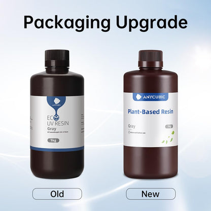 ANYCUBIC 2000g 3D Printer Resin Bundle with Low Odor and Safety, 405nm UV Plant-Based Rapid Resin with High Precision and Quick Curing for LCD 3D Printing (Black, 1000g 2-Pack)