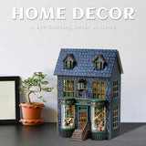 Kisoy DIY Miniature House Kit, Tiny House Building Kit with Furniture and LED Light for Adults and Teens, DIY Mini House Craft Kit, Decorations/Gifts for Family and Friends(Magic Shop)