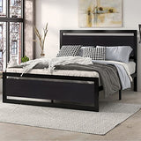 Modern Heavy Duty Queen Size Bed Frame with Wooden Headboard by SHA CERLIN SHA CERLIN