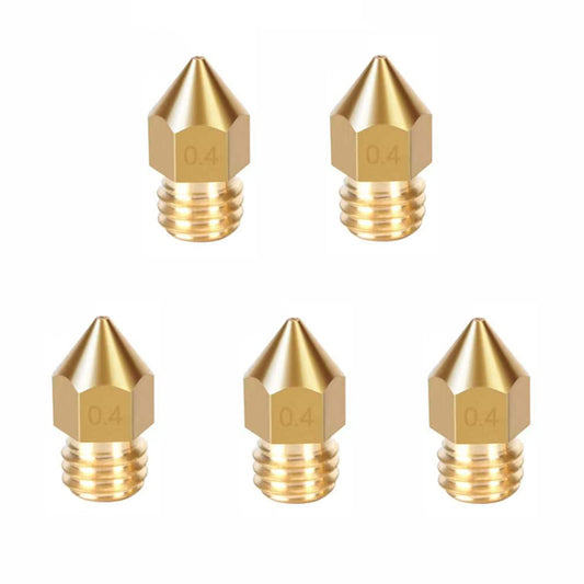 BlingKingdom 5pcs 0.4mm 3D Printer Brass Nozzles Compatible with most 3D printers, such as Creality Ender 3 Pro, Ender 5, Anet A8, Anet A6, Prusa i3, MK8 Makerbot, Tevo Tarantula, Creality CR - WoodArtSupply