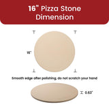 K ROCKSHEAT Pizza Stone Round 16 Inch for Grill and Oven, Large Cordierite Baking Stone for Bread, Safe Circular Cooking Stone for Grill 16", Easy to Clean K ROCKSHEAT