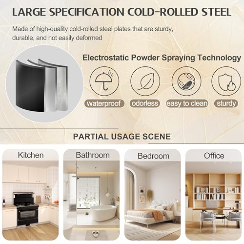 GAIOUS 71" Tall Metal Storage Cabinet with 2 Doors and 4 Adjustable Shelves, Kitchen Pantry Cabinet Black Freestanding Cupboard, 5 Tier Multifunctional Steel Storage for Office, Kitchen, Dining Room GAIOUS