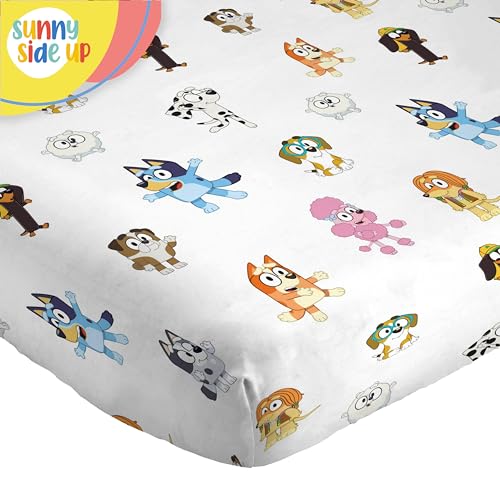 Sunny Side Up Bluey & Friends Full Sheet Set - 4 Piece Kids Bedding Set Includes Pillow Cover - Super Soft Microfiber Sheets Sunny Side Up