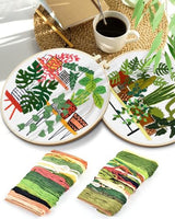 TINDTOP Embroidery Kit for Adult, Owl Embroidery Kit for Beginners Include Embroidery Cloth Hoops Threads for Craft Lover Hand Stitch with Embroidery Skill Techniques (Cactus)