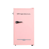 Frigidaire Retro Compact Fridge with Chiller, 3.2 cu ft Countertop Fridge with Built-In Bottle Opener, Compact Refrigerator for Office, Bedroom, Dorm Room or Cabin - 16.5"D x 19"W x 31"H (Pink) Frigidaire