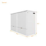 Harper & Bright Designs Full Size Murphy Bed, Wood Full Wall Bed with Drawer and a Set of Sockets & USB Ports, Pulley Structure Design, White Harper & Bright Designs