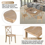 Merax 5 Pieces Dining Table Set,Retro Style Chairs with Solid Wood Legs for Kitchen Diningroom Merax