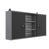 JZD Metal Wall Storage Cabinet with 2 Lockable Doors, for Home Office Garage Basement, Black & Grey, 47.2"x7.9"x23.6 JZD