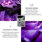 WONGS BEDDING Purple Comforter Set King, Reversible Purple Rose Pattern Bedding Comforter with 2 Pillowcases for All Seasons, Soft Microfiber Filling Bedding 103"x90" WONGS BEDDING