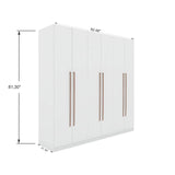 Manhattan Comfort Gramercy 3-Sectional Wood Wardrobe Armoire Closet in White Manhattan Comfort