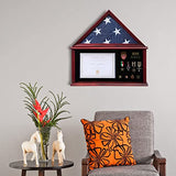 Tieeqe Large Military Shadow Box Solid Wood Burial Flag Display Case for American Veteran Flag Display Fit a Folded 5'x9.5' Flag Military Flag Tieeqe