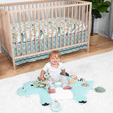 The Peanutshell 4 Piece Nursery Bundle: Crib Sheet & Dinosaur Baby Tummy Time Mat & Nursery Decor & Dino Plush Security Blanket Play Toy The Peanutshell