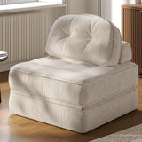 Dowinx Folding Sofa Bed with Pillow, Convertible Comfy Couch Bed for Adults Home Lounge and Gaming, Modern Comfortable Design for Apartment Living Room Bedroom, Single, Ribbed Velvet, White Dowinx