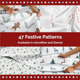 Queen Christmas Tree Sheet Set - Holiday Xmas Pattern Bedding Set - Deep Pockets - Snug Fit - 4 Piece - Wrinkle Free & Easy Care - Comfy Festive Winter - Holiday Sheets for Women, Men, Kids & Teens CGK Unlimited
