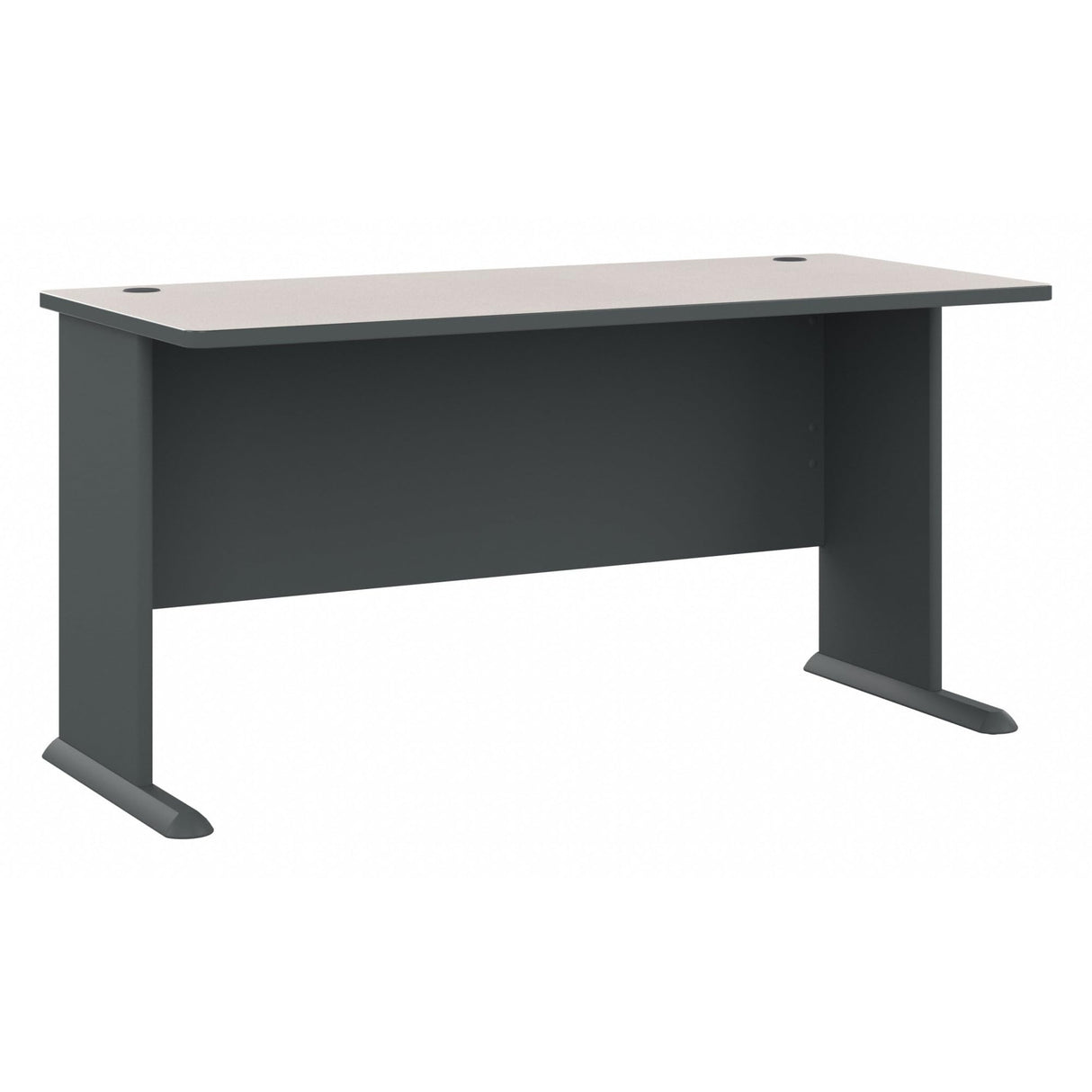 Bush Business Furniture Series A 60W Computer Desk in White Spectrum and Slate, Large Office Table for Home or Professional Workspace Bush Business Furniture