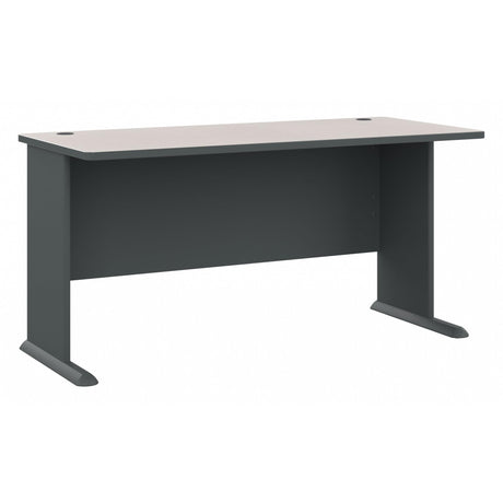 Bush Business Furniture Series A 60W Computer Desk in White Spectrum and Slate, Large Office Table for Home or Professional Workspace Bush Business Furniture
